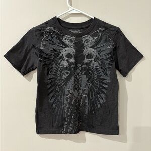 Black Y2K Skull Tee